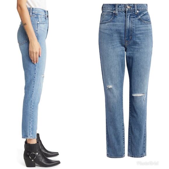 Revolve SLVRLAKE Beatnik High Waist Ankle Straight Leg Jeans sz 27 Rockaway blue - Picture 3 of 10